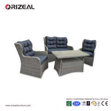 Im Freien Rattan 4PCS hohen zurück Königin Sofa Set OZ-OR064